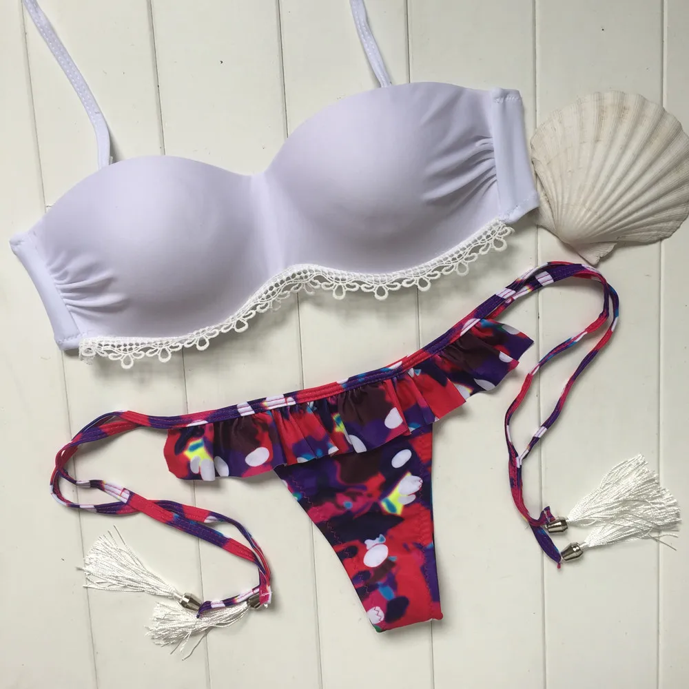 ruffle bandeau swim