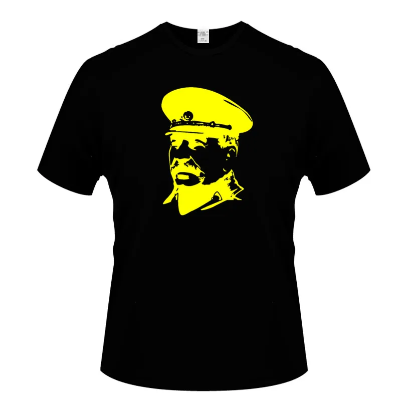 

USSR Stalin in Uniform Men T-shirts Funny Design Printing Cotton Top Tees Customized