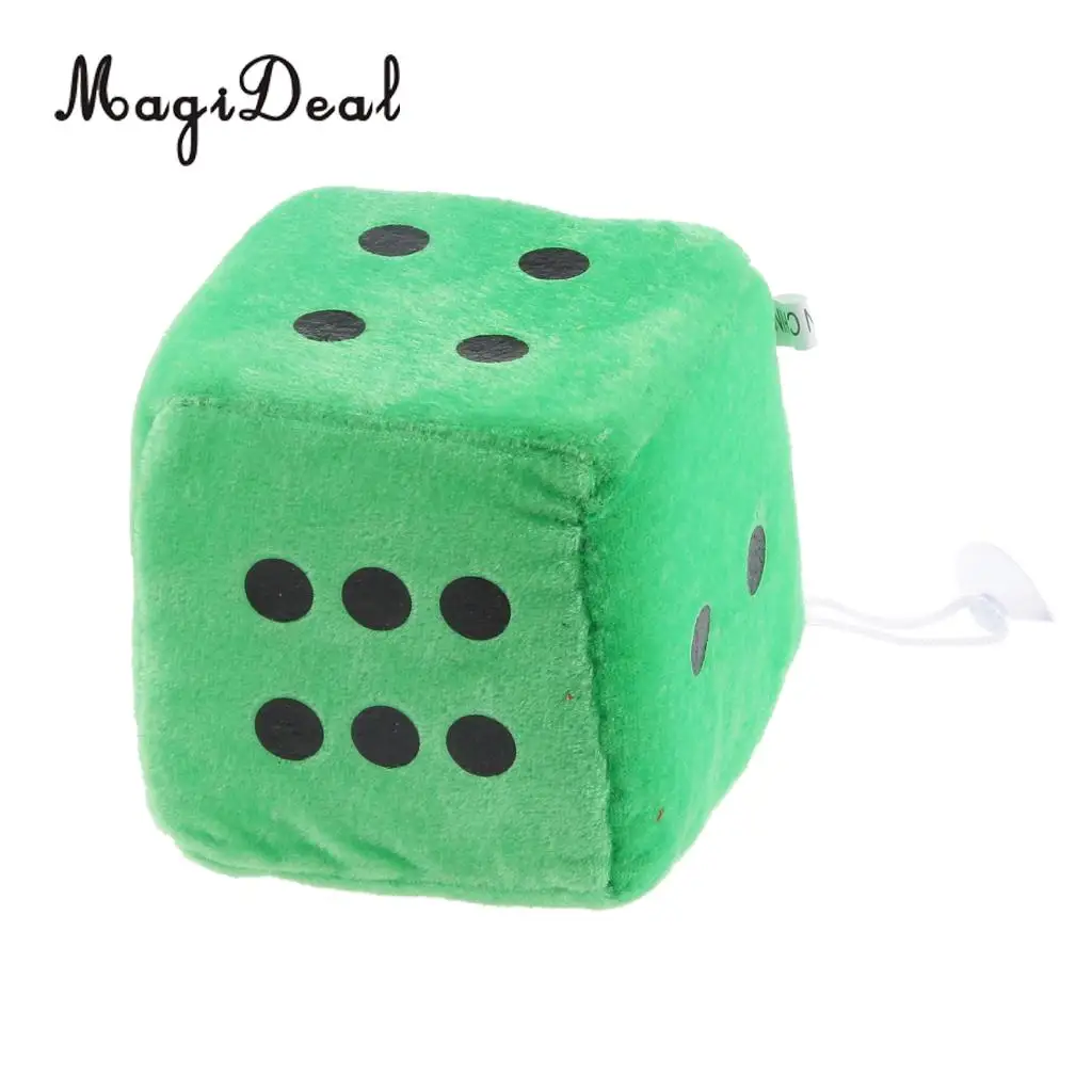 MagiDeal 4 Inch Plush Dice Car/Window Hanger Soft Stuffed Toy with Sucker for Window Sticky Decor Party Travel Club Toy 6Colors