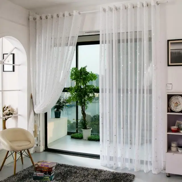 us $9.9 34% off|zhh 2016 stars style modern window sheer curtain for  kitchen living room the bedroom finished blinds tulle for windows fabric-in