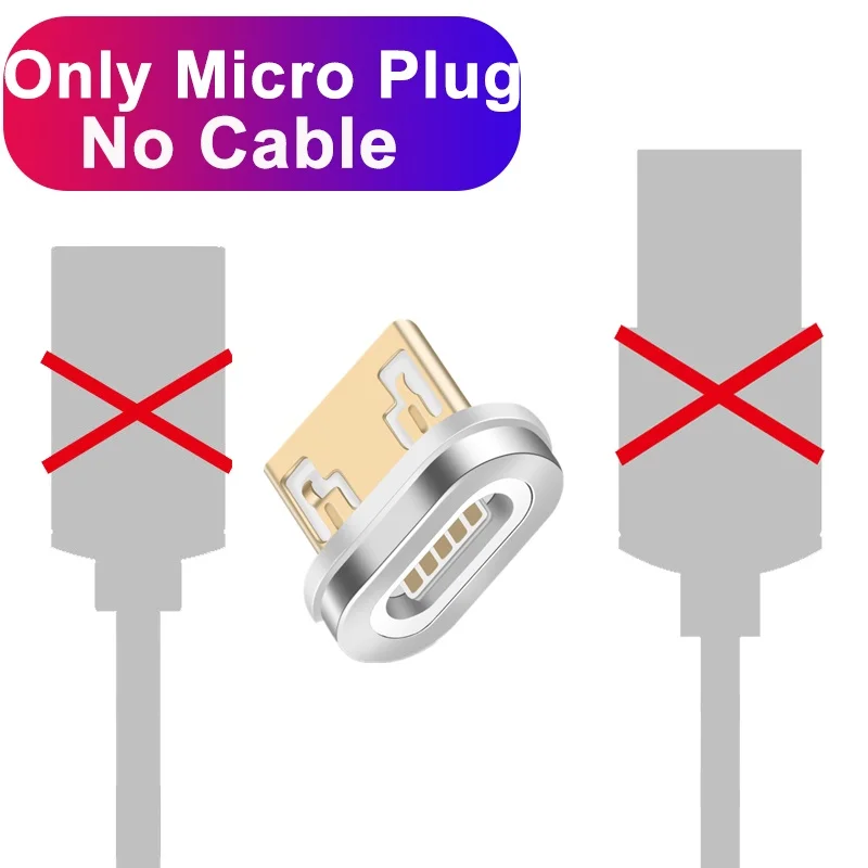 Only Micro Plug Магнитный кабель Marjay, 90 градусов, Тип C, Micro USB C, быстрая зарядка, Microusb type-C, магнитное зарядное устройство, usb c, зарядный Шнур для iphone 7, 6 - Цвет: Only Micro Plug