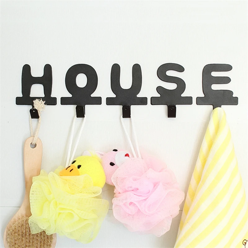 

Iron English Letters Hook Creative Wall Hanger Adhesive Style Spelling Combination Decorative Clothes Wedding Decoration
