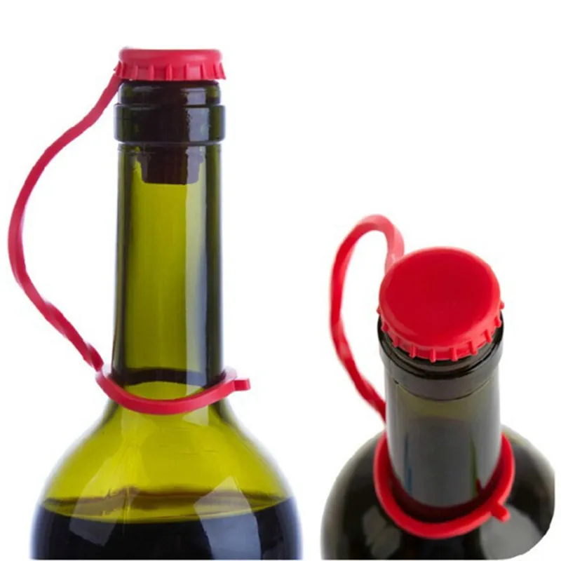 

1pcs Anti-Lost Hanging Button Silicone Cork Drink Bottle Beer Wine Plug Cap Fresh Keeping Silicone Bottle Stopper Family