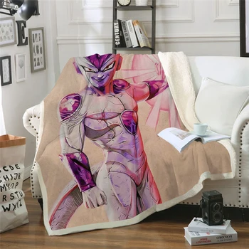 

Dragon Ball Warrior Printed Sherpa Blanket Couch Quilt Cover Travel Bedding Outlet Velvet Plush Throw Textile Blanket Bedspread