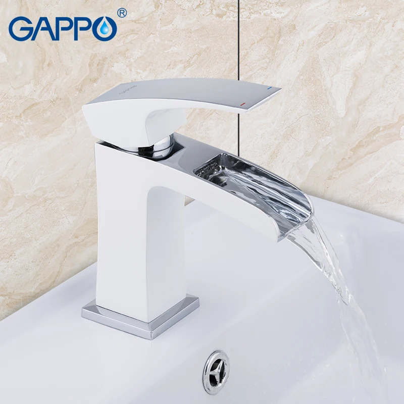 

GAPPO Basin Faucets waterfall basin mixer white and chrome bathroom sink faucet taps brass mixer chrome faucet basin griferia