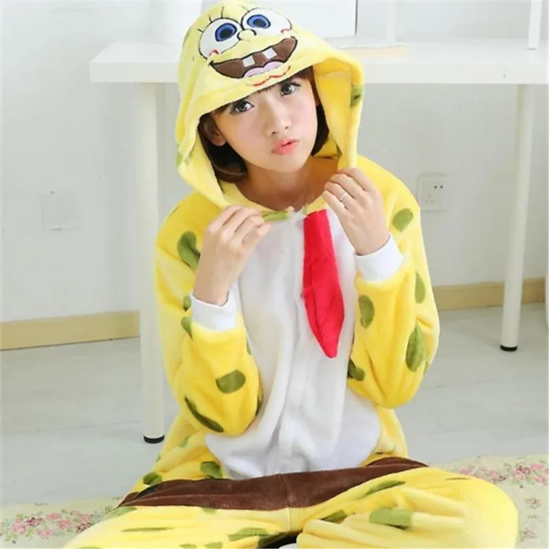 Halloween Sponge Bob onesiee Kigurumi Costume Pigiama Sonno Wear Suit