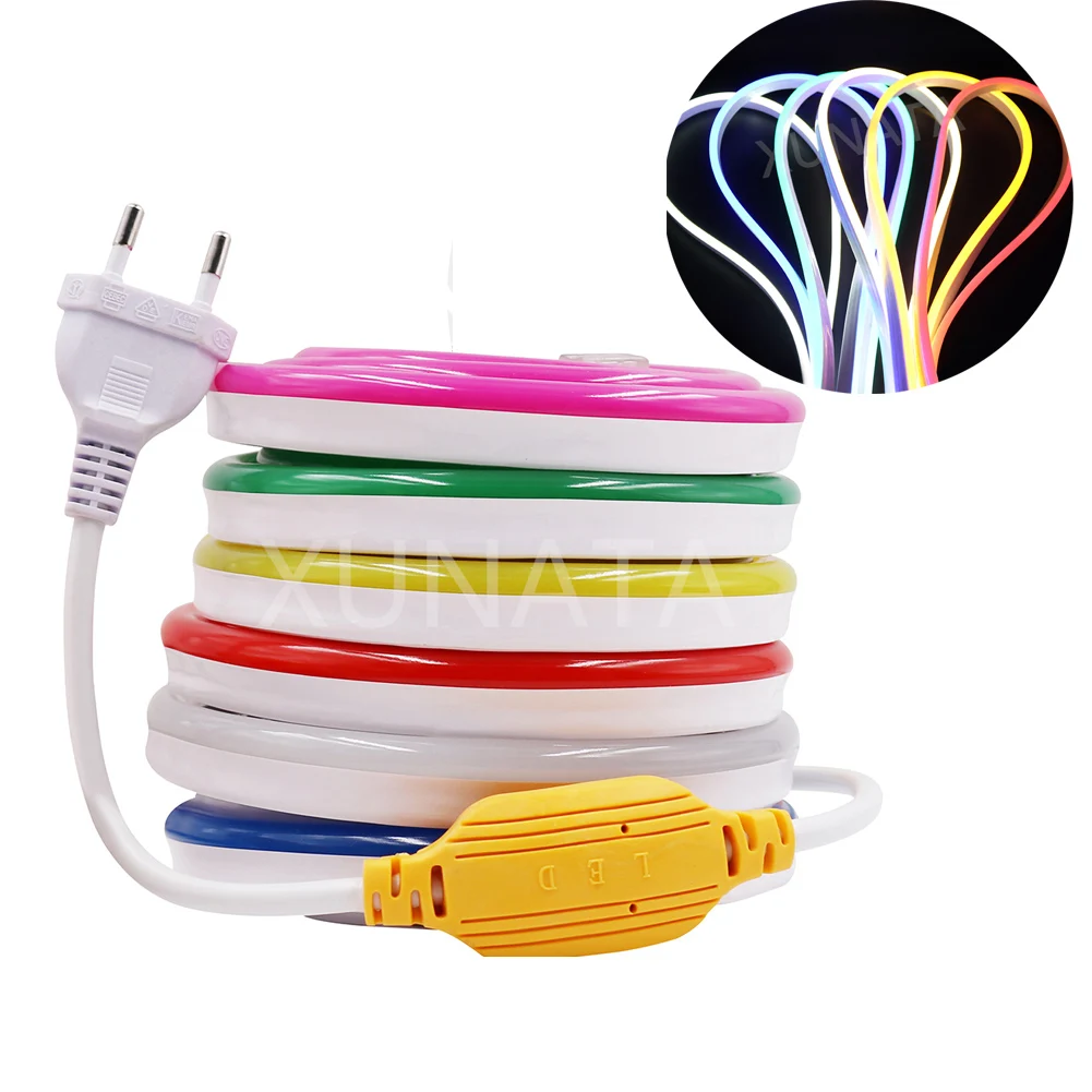 220 V/240 V гибкий светодиодный неон Веревка 2835 5050 SMD наружный закрытый Одноцветный и