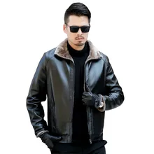 B новые зимние Повседневное моды Streewear мужские из искусственного меха Кожаные куртки плюс бархат человек пальто и парки мужские меховые Искусственная кожа куртка