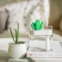 160ML Ultrasonic Air Humidifier Clear Cactus Color Light USB Essential Oil Diffuser Car Purifier Aroma Diffusor