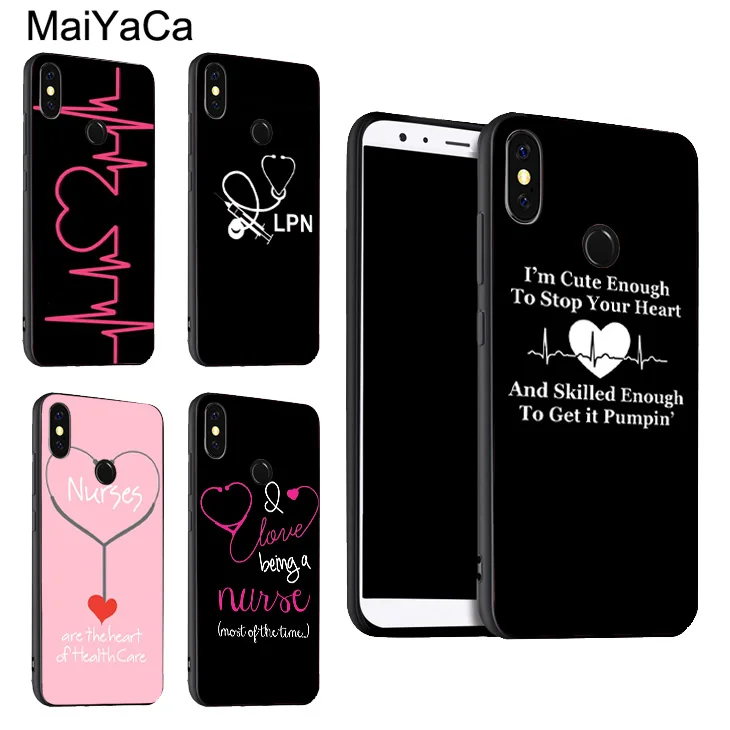 

MaiYaCa Nurse Medical Heart Stethoscope Case For Xiaomi Redmi 6 6A S2 4X 5Plus Note 7 5 Pro 5A Mi 6 9 8 SE 6X A2 MAX 2 3 K20