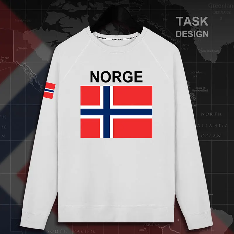 Norway Norge NOR Nordmann NO мужские толстовки с капюшоном, пуловеры, мужские толстовки, тонкая новая уличная одежда в стиле хип-хоп, новинка 02 - Цвет: roundneck-white