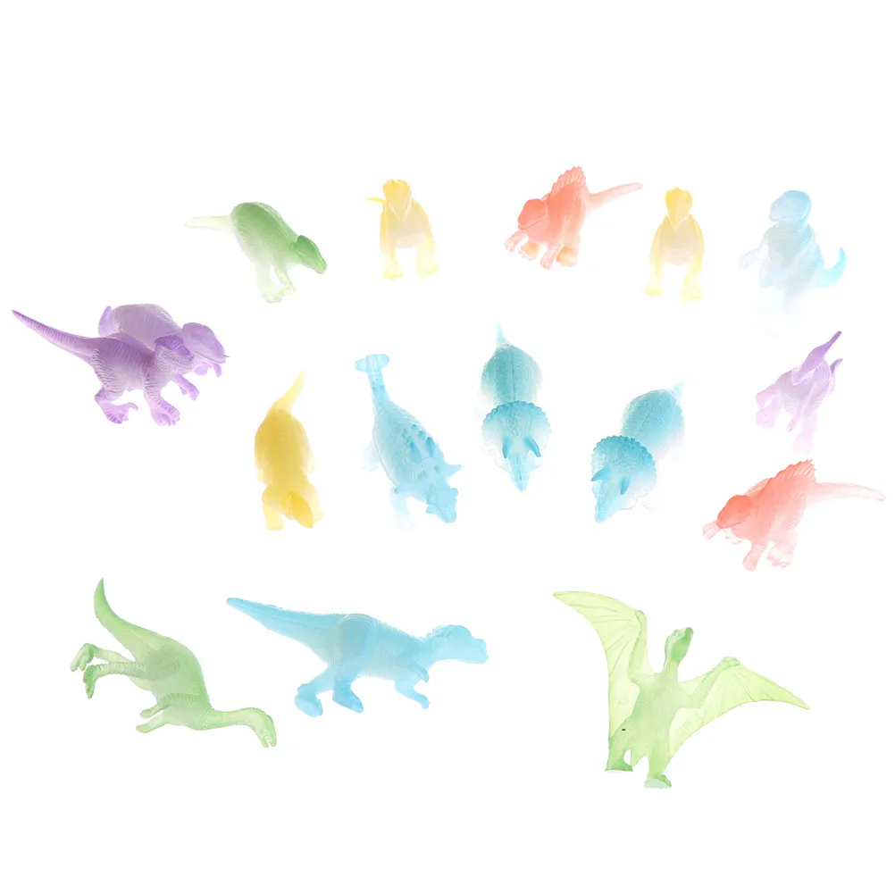 10Pcs Mixed Style Mini Luminous Dinosaur Toy Jurassic Noctilucent Dinosaur Model Toys Kids Glow In The Dark Dinosaurs Best Gift