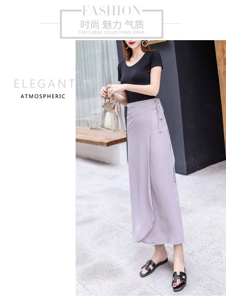 YuooMuoo Высокая талия одноцветное для женщин офисные женские туфли стиль длинная юбка Лето Асимметричный шифоновое платье макси юбки для