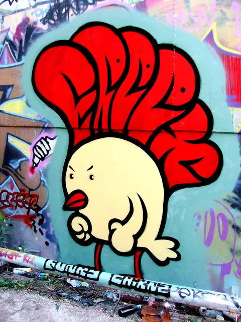 funky chicken cool graffiti