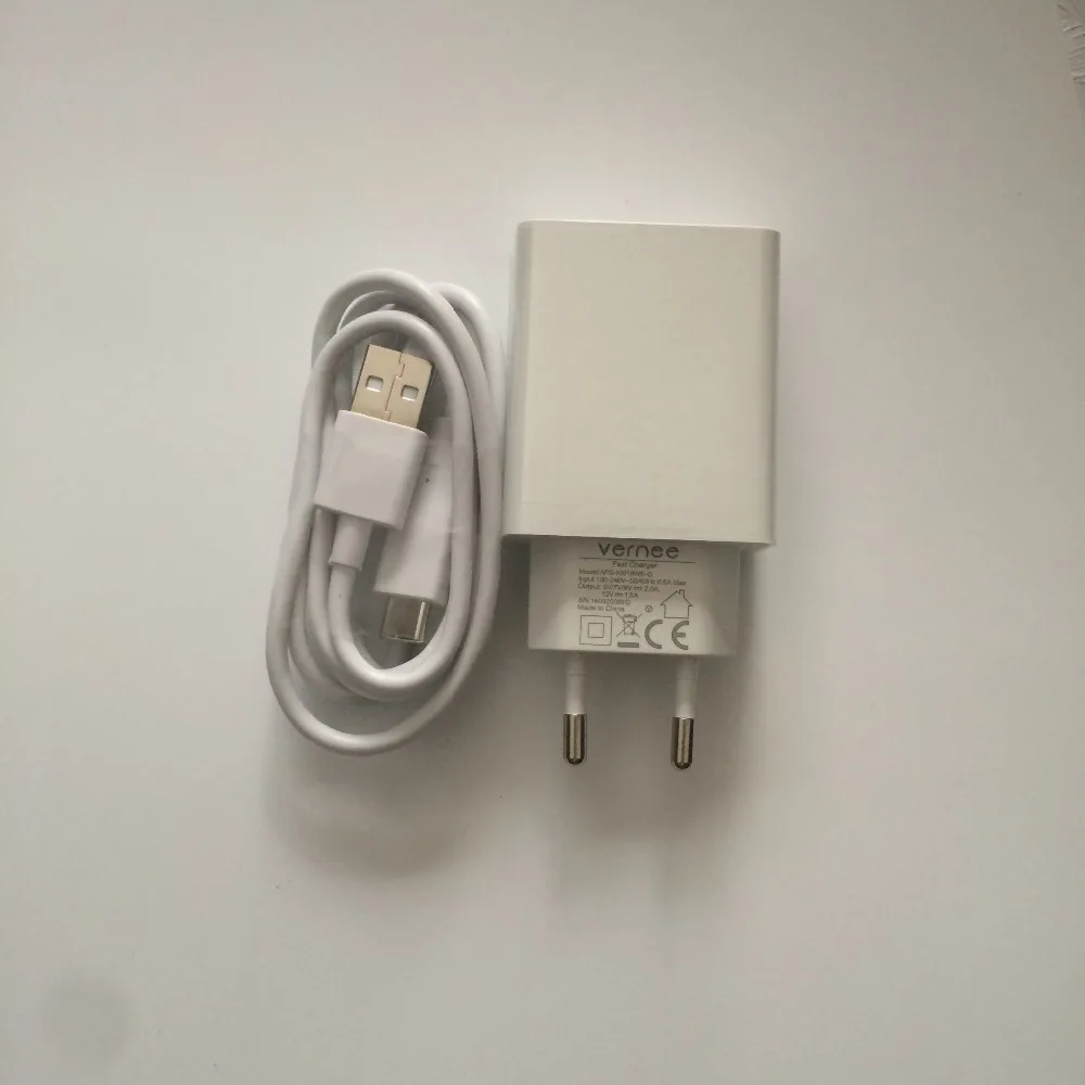 

New Travel Charger + USB Type-C Cable For vernee Apollo Lite MTK6797 Deca Core 5.5" FHD 1920x1080 Free Shipping