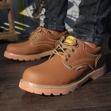 Модные однотонные мужские ботинки для отдыха, ботильоны из искусственной кожи с круглым носком, мотоботы в стиле панк, демисезонная Уличная обувь на шнуровке