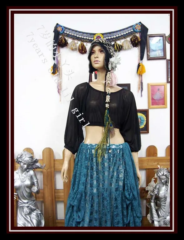 

Transparent thin belly dance Bat sleeve top BF01-06
