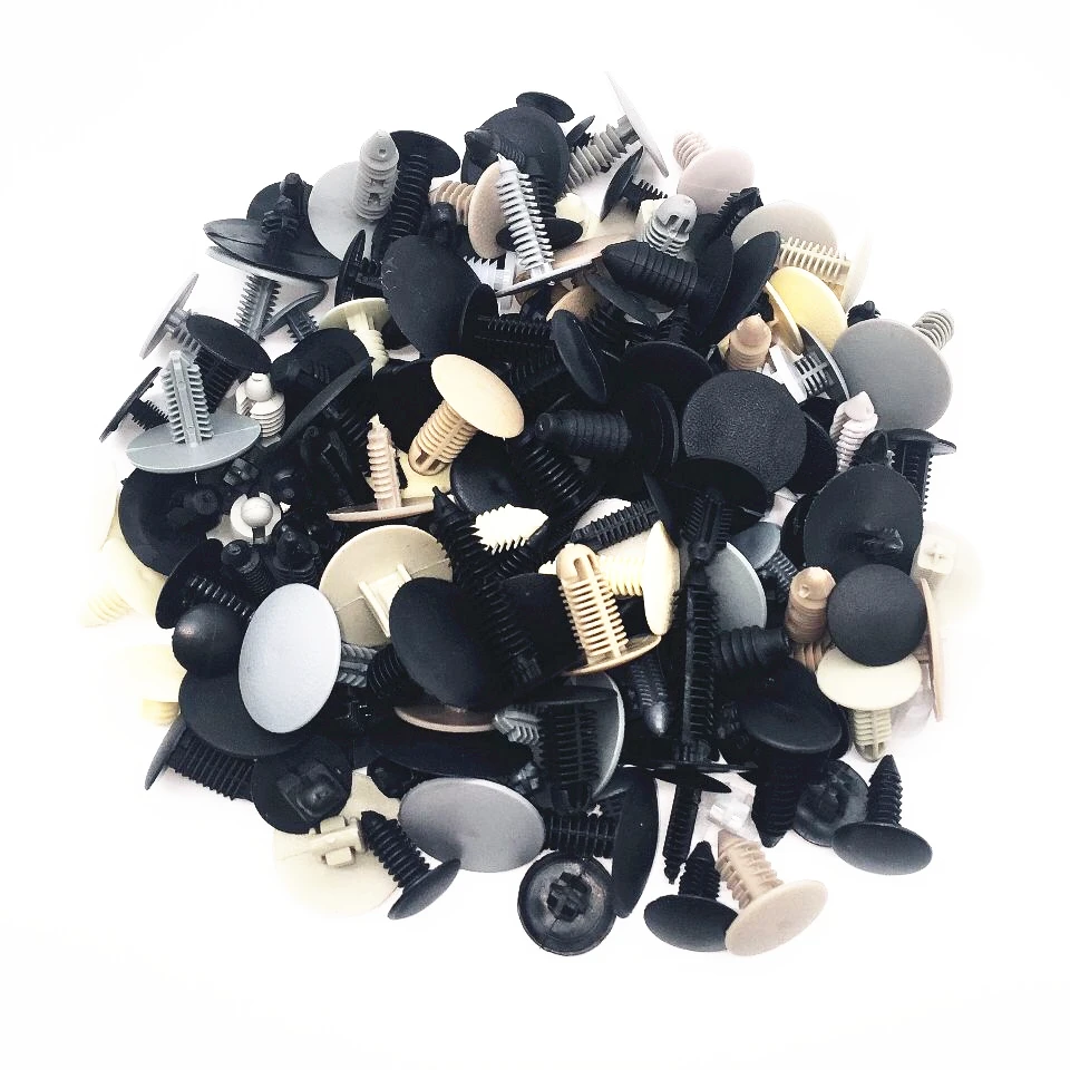 

100PCS Car Trunk roof hood cover seal plastic fastener rivet clips set for Toyota Honda Nissan Mazda Mitsubishi Lexus SUBARU