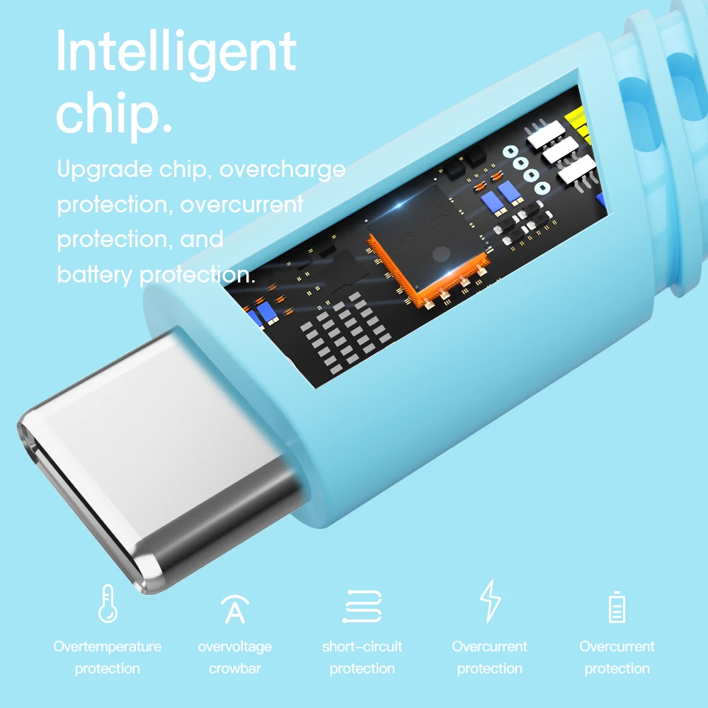 Плоский кабель Essager USB Type C для Samsung Xiaomi Huawei 1 м 2 синхронизации данных и зарядки Шнур