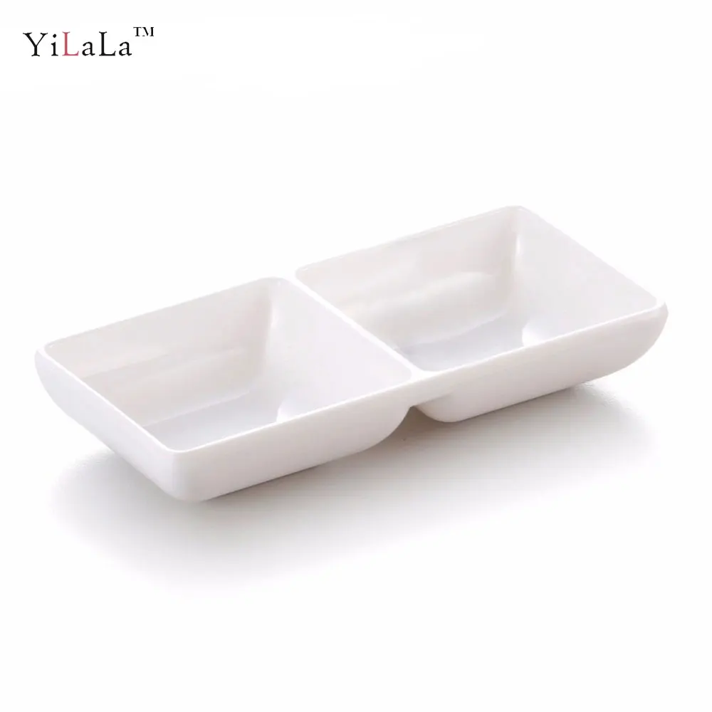 Yilala Melamine Dish Dinner Plates Soy Sauce Dishes Plastic Tableware White Solid Color Small