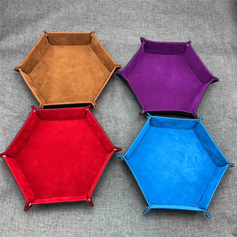 Polygon Board PU Leather Dice Plate Storage plate Bar Nightclub Game Board Gift Storage Tray