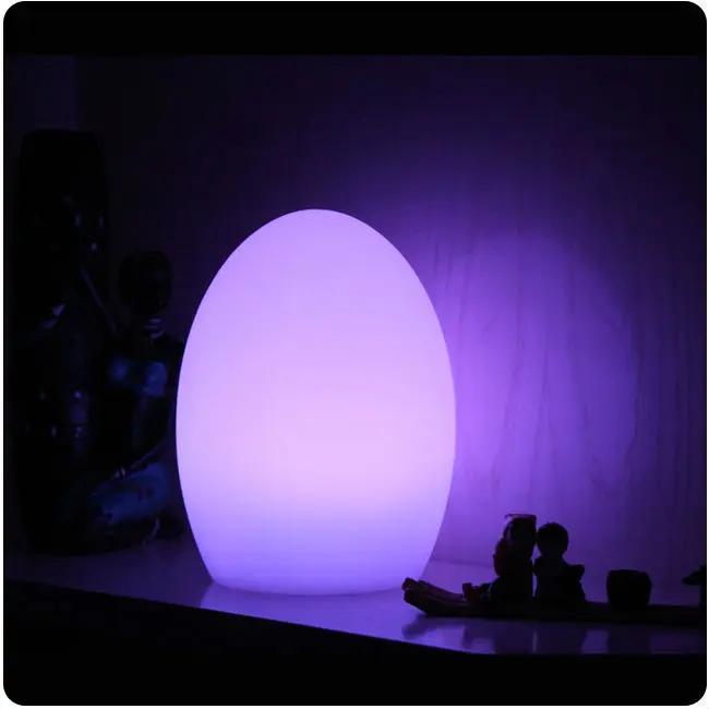 

D14*H19cm Polythylene lithium rechargeable battery RGBW 16 colour change Egg Light lamp Waterproof IP68 Free shipping 4pcs/Lot