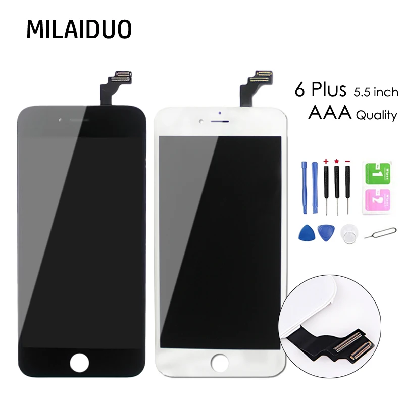 

LCD Display For iPhone 6 Plus Touch Screen Digitizer Assembly Replacement 5.5'' with Tools No Dead Pixel Black White