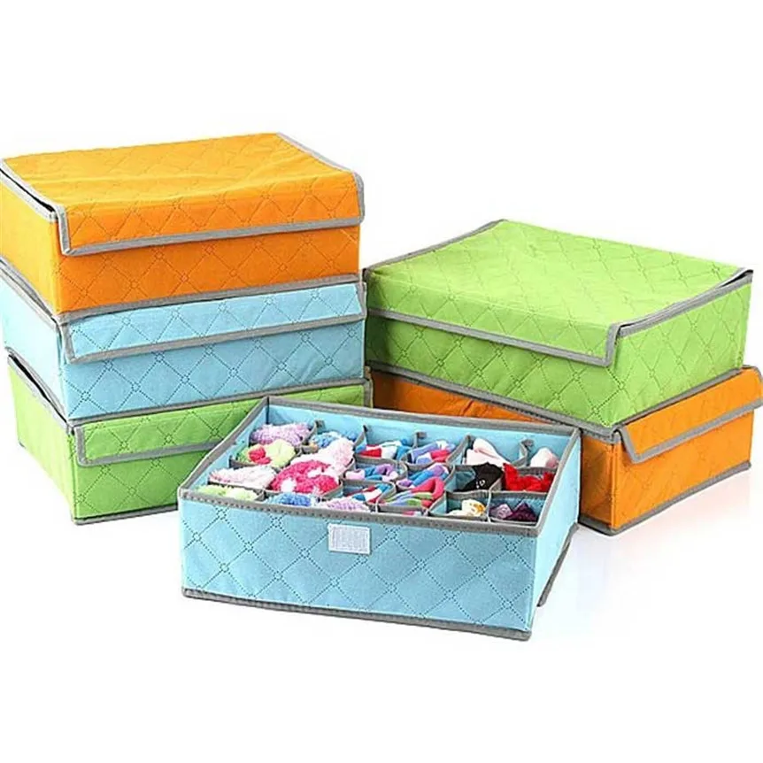 

Lovely Pet Portable Non Woven Bamboo Charcoal Fibre Storage Box For Bra Underwear Etc Drop Shipping 70630