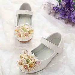 Милый цветок Дети кожи принцесса обувь для девочек повседневная обувь Детские туфли дети платье для девочек для танцев вечерние студент
