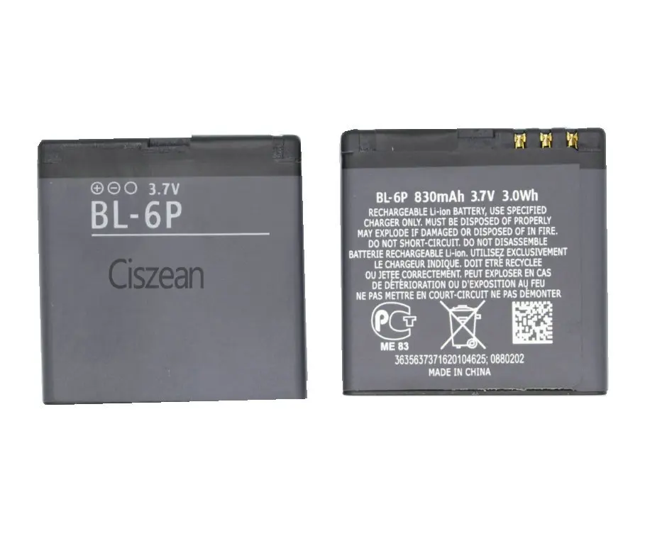 Ciszean 2x3 7 V 830mAh BL 6P сменный аккумулятор + универсальное зарядное устройство для Nokia