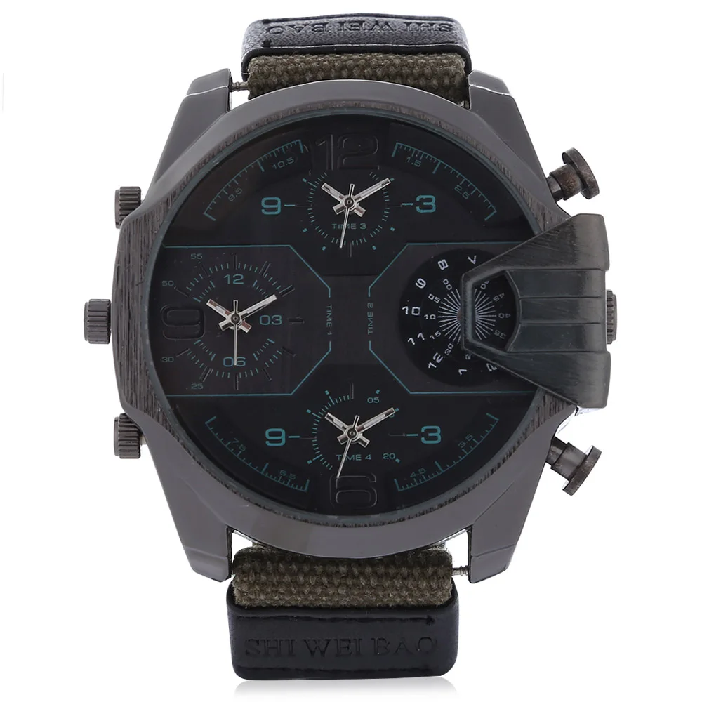 military watches four time zones quartz watch for men  (2)