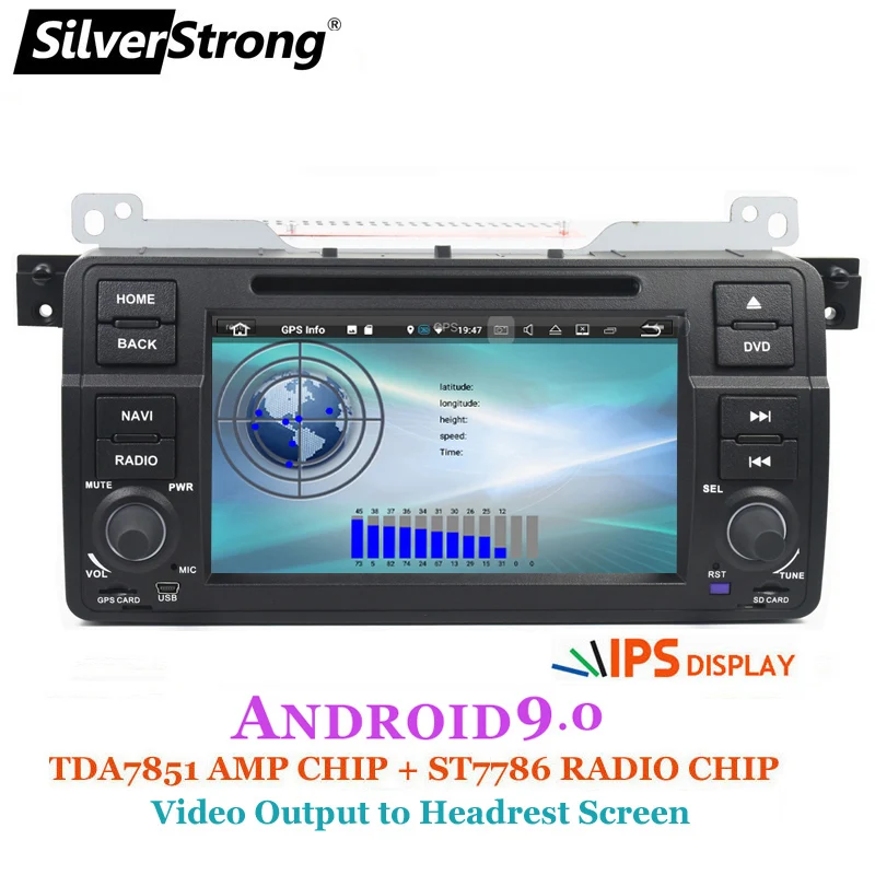 SilverStrong Android9.0 ips 1DIN E46 автомобильный DVD ips панель для BMW E46 DVD M3 Rover Авторадио E46 Android 2 Гб 16 Гб зеркальное соединение