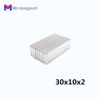 

50pcs high quality 30x10x2mm strong neo neodymium magnet 30x10x2, NdFeB magnet 30*10*2mm, 30mm x 10mm x 2mm magnet 30mmx10mmx2mm