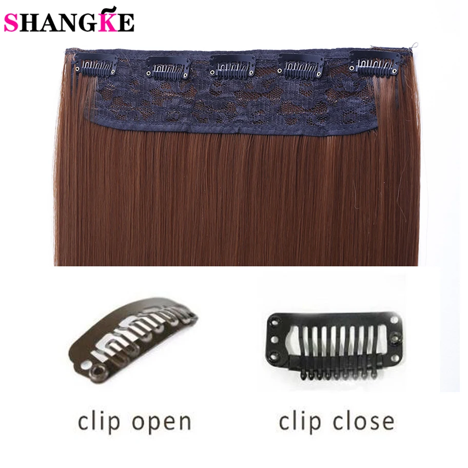 80cm 100cm Long Straight Women Clip in Hair Extensions Heat Resistant Synthetic Hair Piece Hairstyle SHANGKE