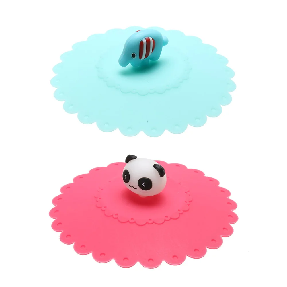 

Silicone Lids For Cup Leak Proof Coffee Tea Cup Cover Dust Proof Tea Silicone Elephant Panda Cute Animal Shaped Tea Accessories