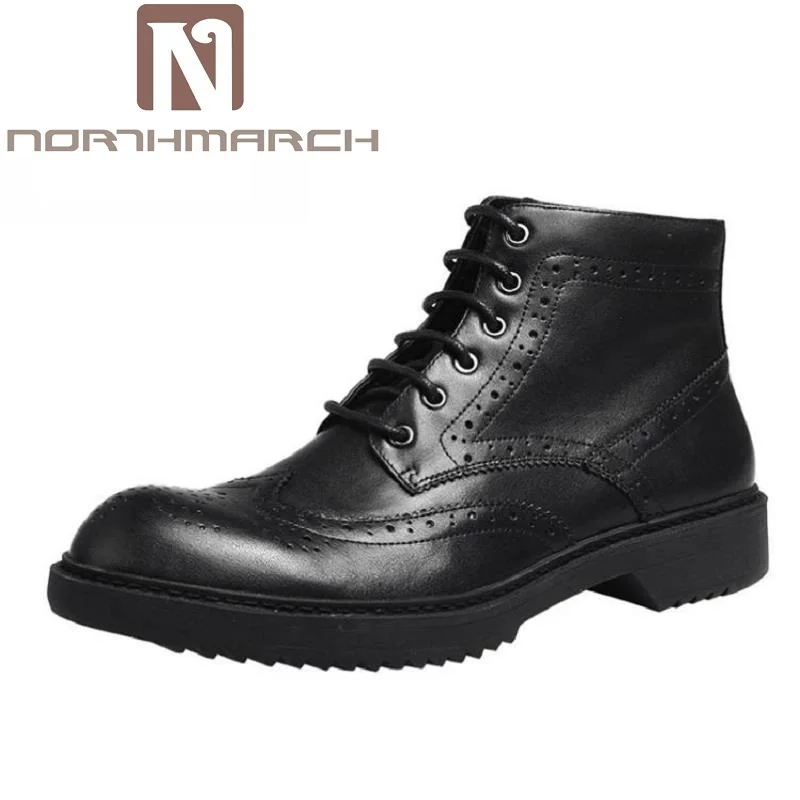 

NORTHMARCH Men Martin Boots Mens Handmade High Quality Brand Winter Ankle Boots Footwear Lace-Up Leather Shoes Men Bottes Homme