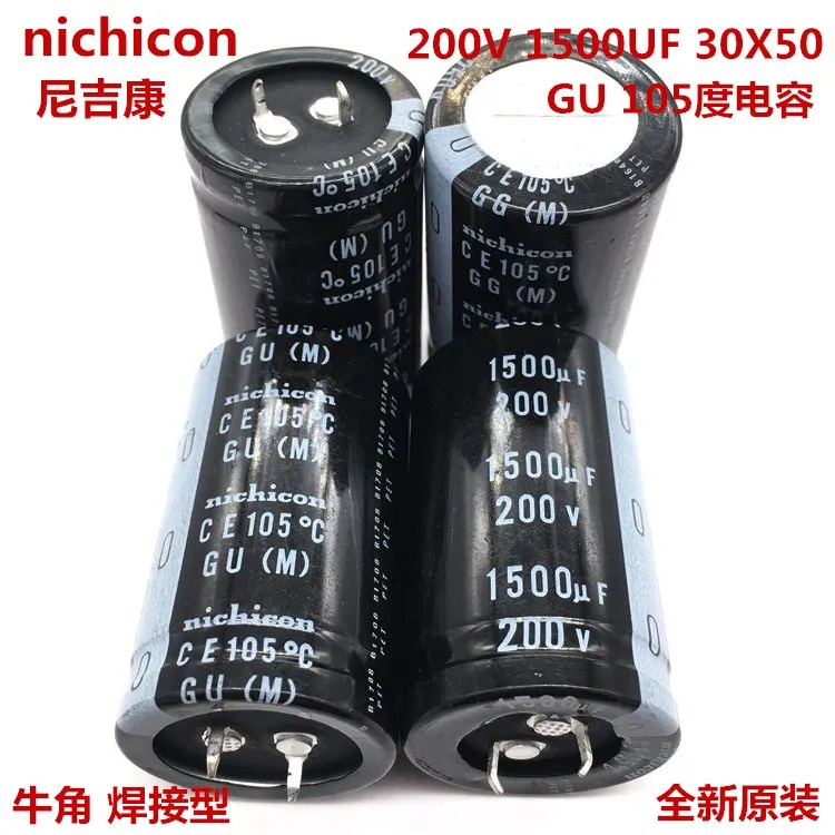 

2PCS/10PCS 1500uf 200v Nichicon GU 30x50mm 200V1500uF Snap-in PSU Capacitor