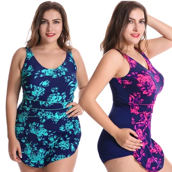 

2018Sexy plus size swimwear One Piece Swimsuit print Bodysuit omen swimming suit beach suit for women skirt sweet Bathing Suit