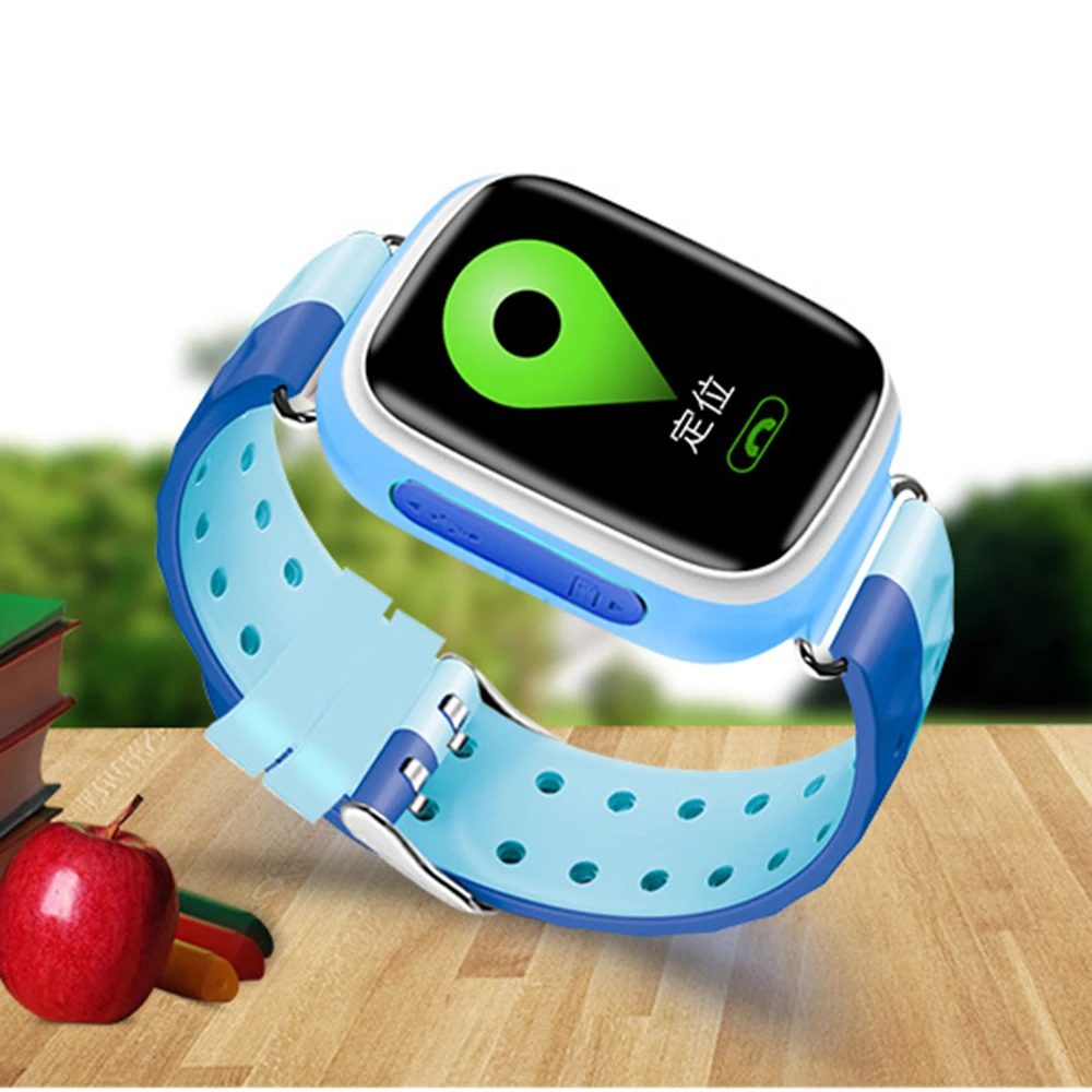 Q80 детские часы для телефона, gps позиционирование, модные часы для звонков, 1,22 дюймов, цветной сенсорный экран, SOS, умный браслет, wirstband - Цвет: Синий