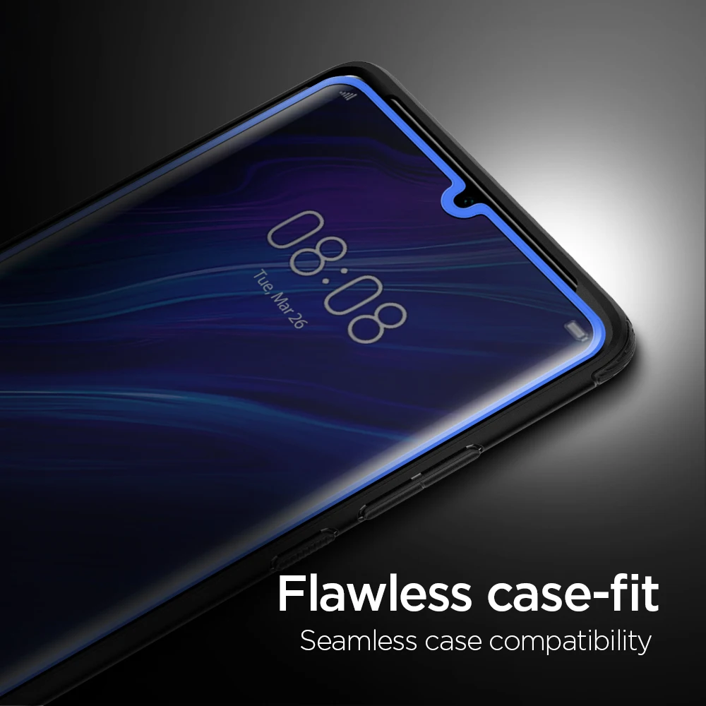 100% Original SPIGEN Huawei P30 Pro / P30 Tempered Glass Screen Protector Glas.tR Slim Full Cover Black