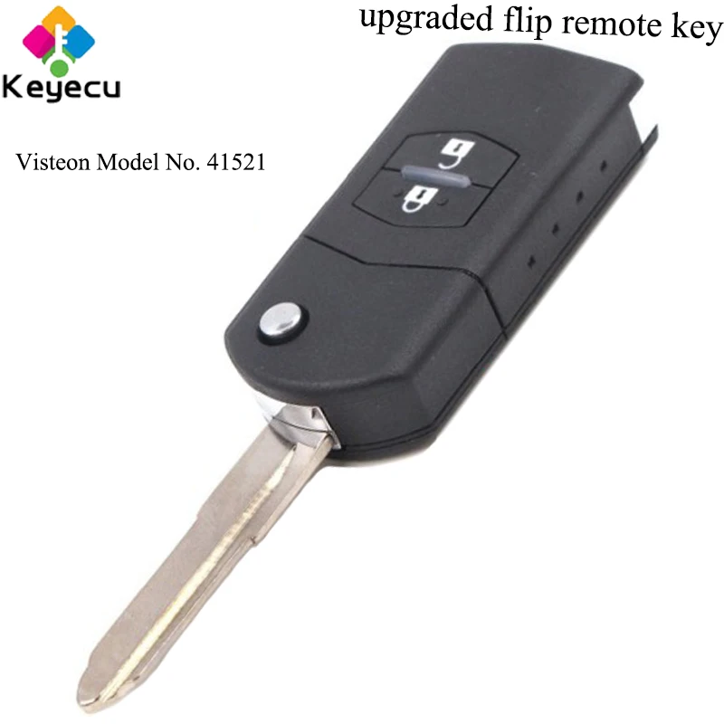 

KEYECU Upgraded Flip Remote Car Key With 2 Buttons& 433MHz & 4D63 Chip - FOB for Mazda 2 3 6 CX7 CX9 RX8 Visteon Model No. 41521