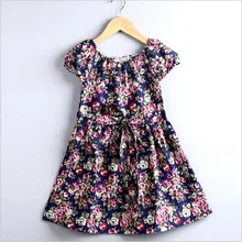 Одежда для маленьких девочек Брендовое платье для девочек детская одежда платье с поясом и цветочным рисунком праздничные платья принцессы для детей от 4 до 10 лет