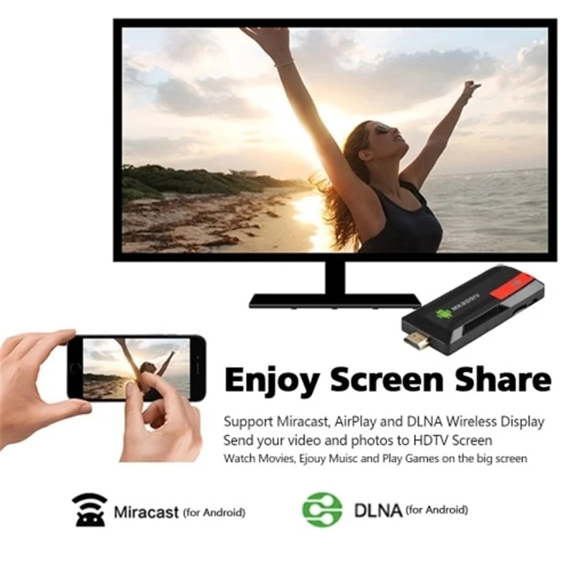 MK809 IV Android 5 1 ТВ 8G UHD 4K HD 3D Мини ПК H.265 WiFi смарт медиаплеер US UK EU AU Plug|ТВ-приставки и