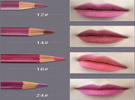 12 цветов в наборе профессиональный карандаш для губ водостойкий деревянный карандаш для губ 15 см инструмент для макияжа губной помады