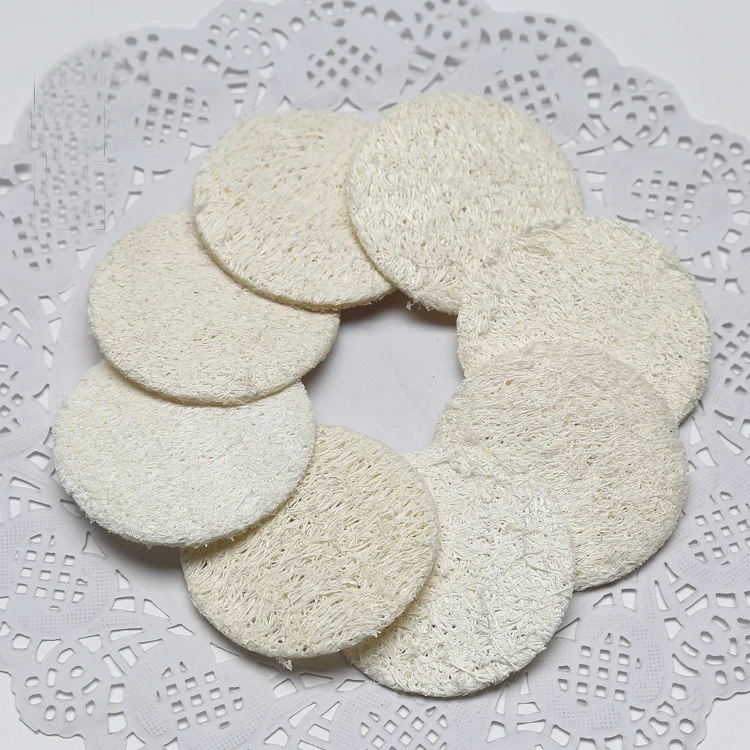 

50pcs 5.5 cm Natural Round Loofah Luffa Loofa Makeup Remover Facial Complexion Skin Disc Disk Pads Face Cleaning Brush Baby Care
