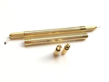 

2Pcs Double Heads Microblading Pen Tattoo Machine for Permanent Makeup Eyebrow Tattoo Manual Pen Needle Blade Eyebrows