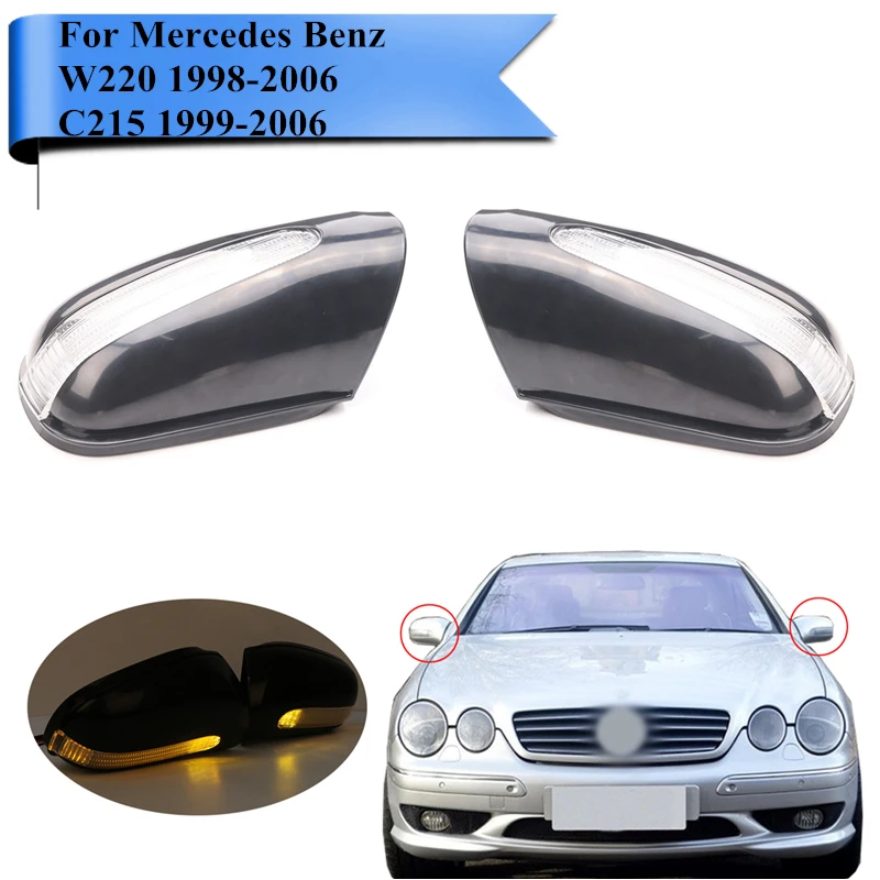 Tur Spiegel Abdeckkappe Led Blinker Licht Marker Blinker Fur Mercedes Benz W220 C215 S350 S400 S500 S600 Cl500 S63 Amg N006 Mirror Caps Led Mirror Covercover Mirror Aliexpress
