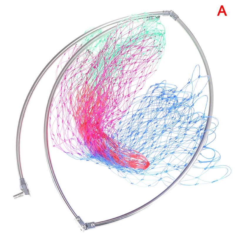1 шт., большая круглая рыболовная сетка С клеевой проволокой, складная Сетчатая Сумка, переносная Выдвижная рыболовная сачок из нержавеющей стали
