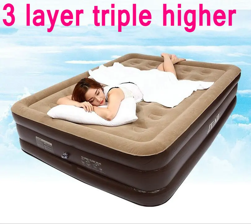 Deluxe double deck cama inflável colchão de casal cama de solteiro inflável colchões mais mais espessa de manhã camas para dormir