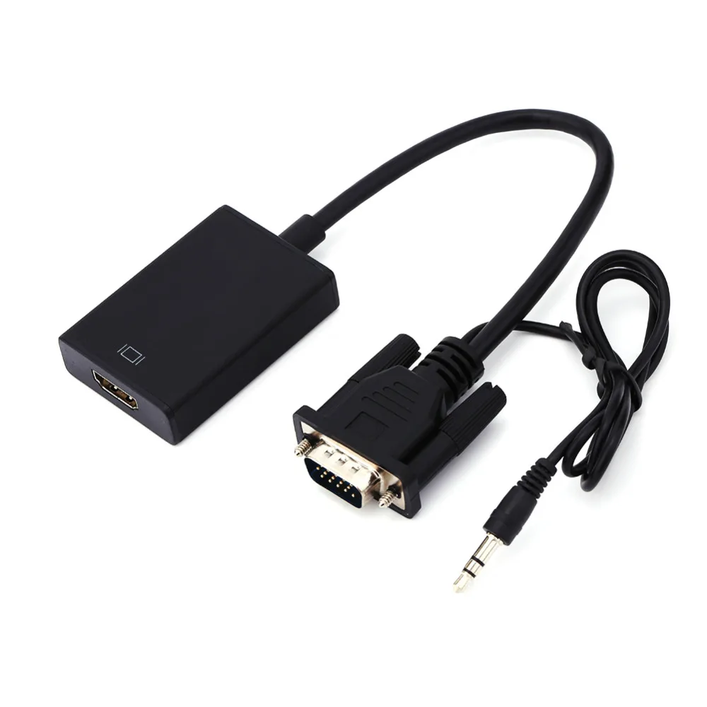 1080P HD VGA To HDMI Audio Video Cable Adapter Converter With USB Cable